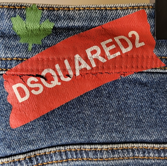 DSQUARED2 Slim Fit Paint Logo Denim Jeans size 32x32 - Picture 5 of 8